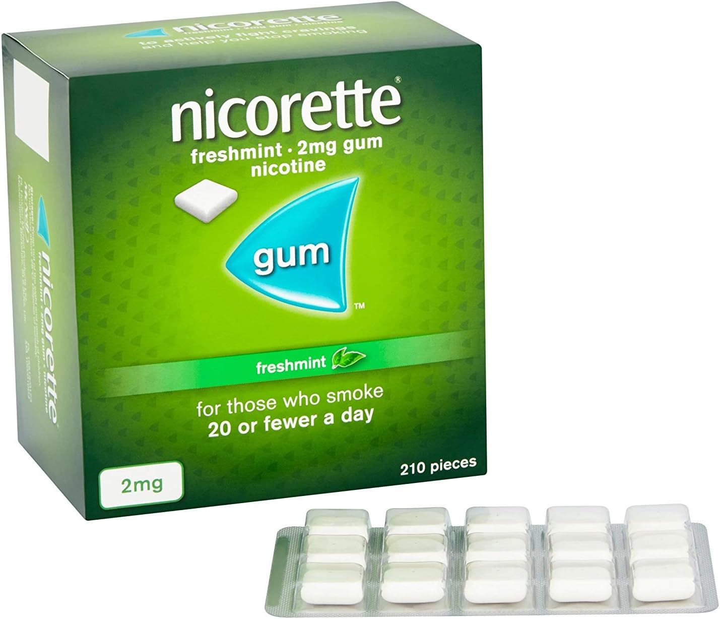 Nicorette Freshmint 2mg Gum, 210 Pieces Sugar-Free Stop Smoking Aid - Image 5