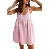 Fdakg Women's Summer Babydoll Mini Dress Sleeveless Open Back Tank Scoop Neck Casual Dress with Pockets Flowy Sundress 2026