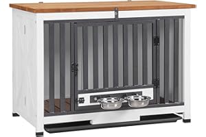 JOYQINCHEN Dog Crate Furniture for Medium and Small Dogs Folding Heavy Duty Dog Kennel End Table, Dog House with Solid Wood Opening Roof