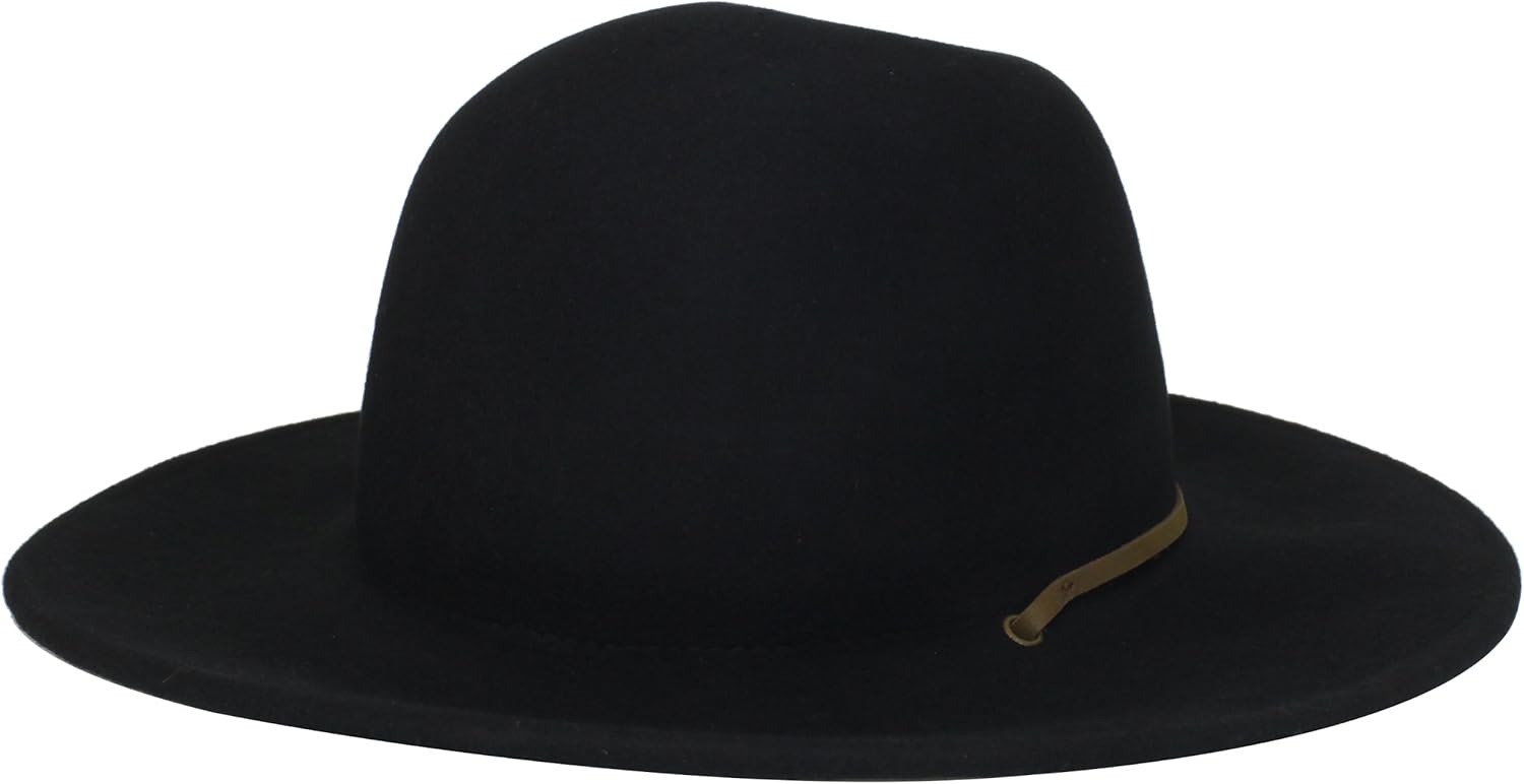 Brixton Men's Tiller Wide Brim Felt Fedora Hat: Clothing