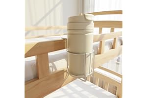 KOXHERO Cup Holder for Bed (Diameter: 3.3IN) Drink Holder Water Bottle/Glass Organizer for Wood Dorm Room Bunk Bed Crib, Metal Toddle Bed,Loft Bedside, Headbed, Car,Office Desk Partition