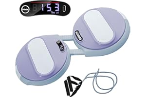 LOCK&SOLVER Waist Twisting Machine Exercise - Ab Twister Board MAX 300LBS | Intelligent Counting Lap & Calorie & Time, with 2 Resistance Bands | 3 Adjustable Distances to Suit Different Exercise Needs