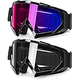 JAGASOL ATV Googles, Dirt Bike Goggles for Men Women, UV 400 Anti-Scratch Fog Dustproof for Adults Youth Kids