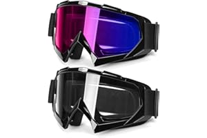 JAGASOL ATV Googles, Dirt Bike Goggles for Men Women, UV 400 Anti-Scratch Fog Dustproof for Adults Youth Kids