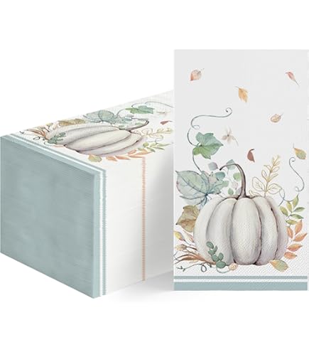 Serviettes Papier Thanksgiving – 100 Pièces – Jetables – Décoration Table Dinde