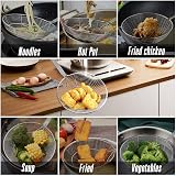 YFWOOD Strainer Skimmer Spider Ladle Stainless Steel 16.2in Handle 6.2in view 3