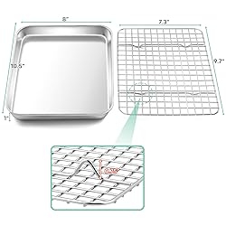 TeamFar Toaster Oven Pan with Cooling Rack