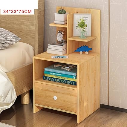 Ewygfrfvqas Simple Wooden Bedside Table Simple Bedroom Log Color Drawer Nightstand T 34x33x75cm 13x13x30 Amazon Co Uk Kitchen Home