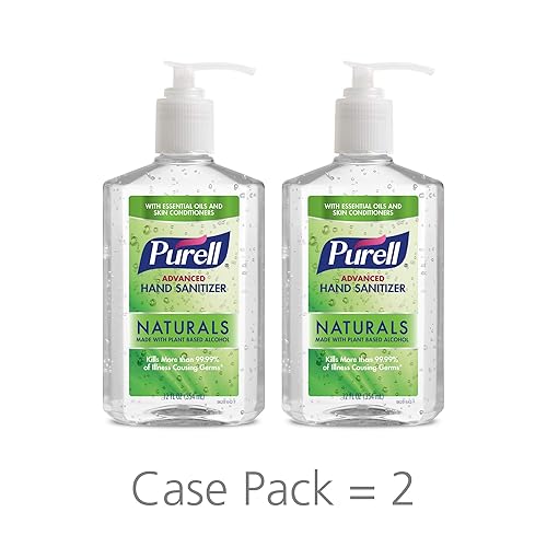 PURELL Advanced Hand Sanitizer Naturals with Plant Based Alcohol, Citrus Scent, 12 fl oz Pump Bottle (Pack of 2)- 9629-06-EC