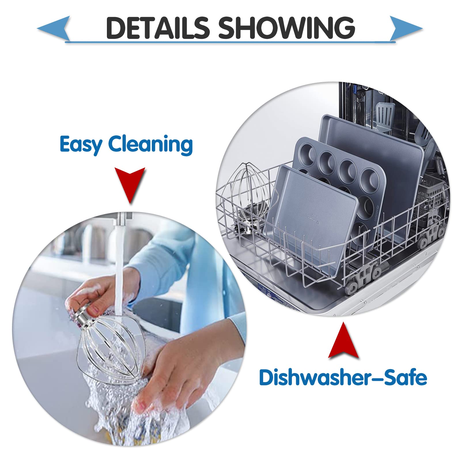 Stainless Steel 6-Wire Whip Attachment for KitchenAid 4.5 and 5 Quart Tilt-Head Stand Mixer, K45WW Whisk Attachment, Balloon Whisk, Heavy Duty, Dishwasher Safe