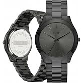 BUREI Men's 44mm Large Face Quartz Watch, Business Casual Analog Wrist Watch,Water Resistant Adjustable Stainless Steel Band Watch, Gift for Men Dad