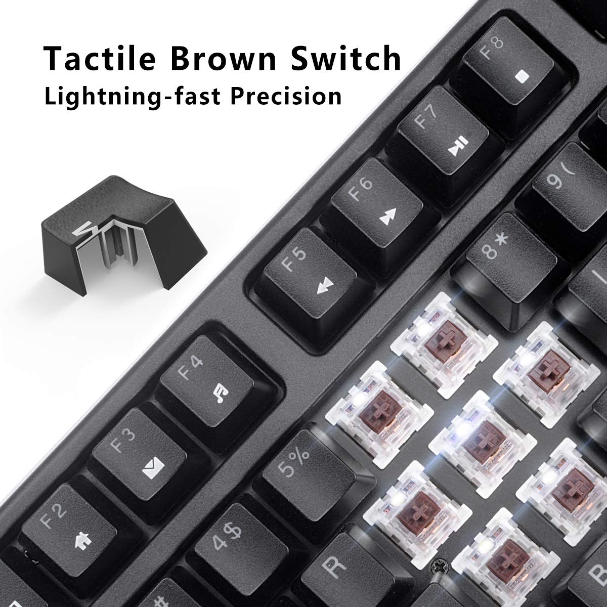 Programmer Keyboard With Leds Mua VELOCIFIRE Wireless Mechanical Keyboard, TKL02WS 87 Key Ergonomic ...