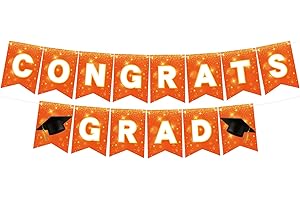 YQUQWN, Orange Graduation Banner - No DIY, Grad Banner for College Decorations, Orange Graduation Decorations, Graduation Party Decorations 2024, Orange Graduation Decorations Class of 2024