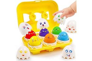 NAODONGLI Toddler Montessori Easter Eggs Toys - Early Preschool Educational Learning Fine Motor Skills Color Sorting Satcking Travel Bingo Puzzle Matching Games Birthday Gifts for 1-3 Years Old Boys Girls
