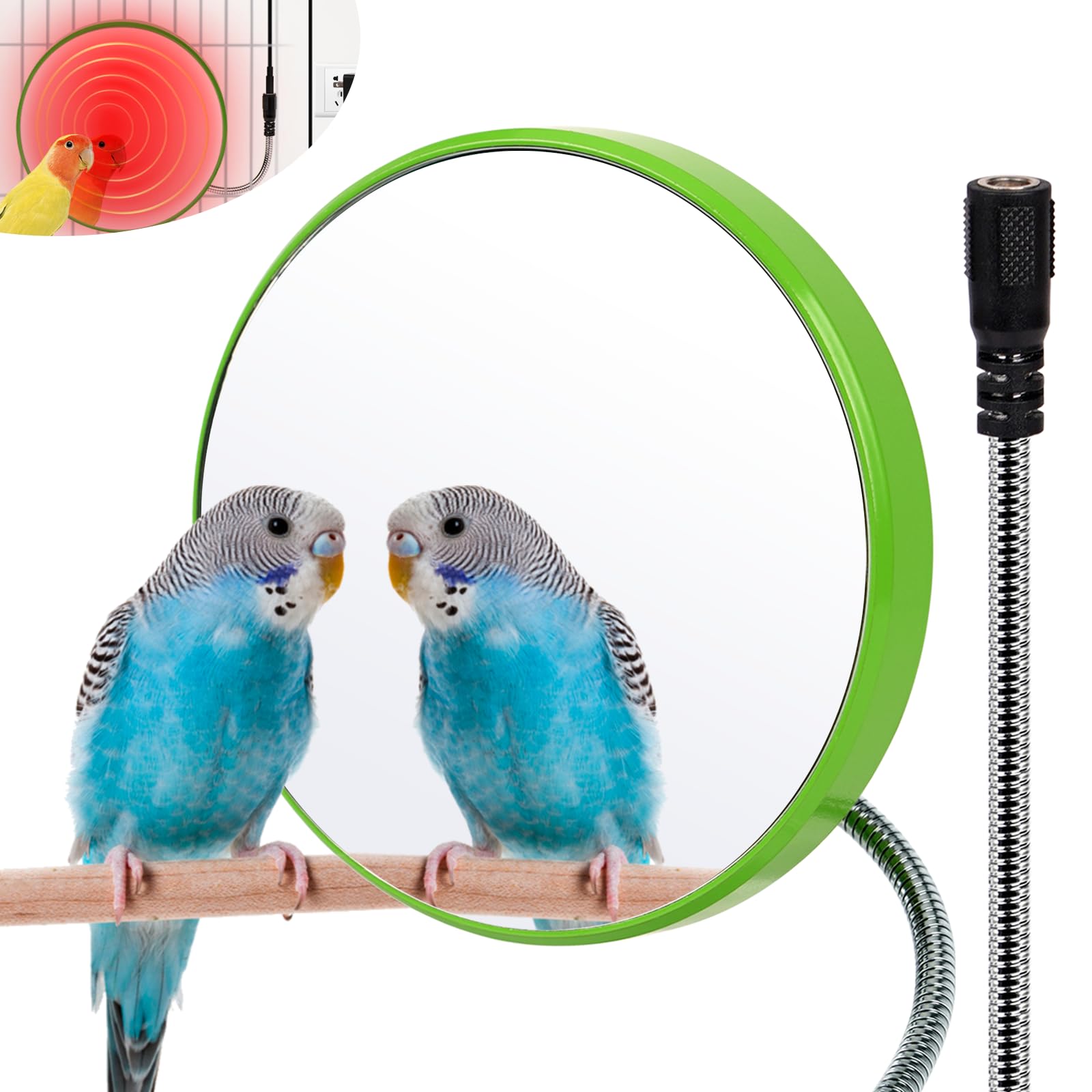 Photo 1 of Bird Heater for Cage,Thermostatical Bird Warmer with Mirror to Snuggle up 12V Bird Cage Heating Plate for Cockatiel,Parakeets,Parrots,African Grays