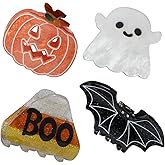 Halloween Hair Claw Clips for Girls Women Pumpkin Ghost Devil Bat Candy Small Hair Clip Perfect for Half up Hair Cute Halloween Hair Accessories 4 Pack