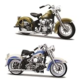Maisto 1:18 Scale Harley Davidson Duos - 50s Series '53 Hydra-Glide and '58 Duo-Glide Diecast Motorcycles