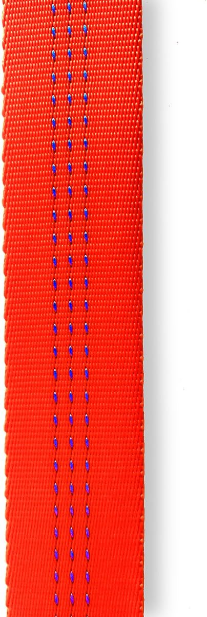 OmniProGear Tubular Webbing 1 inch x 10 Yards (30ft) Super Bright Safety Orange with 3 Tracer Smooth Made in USA