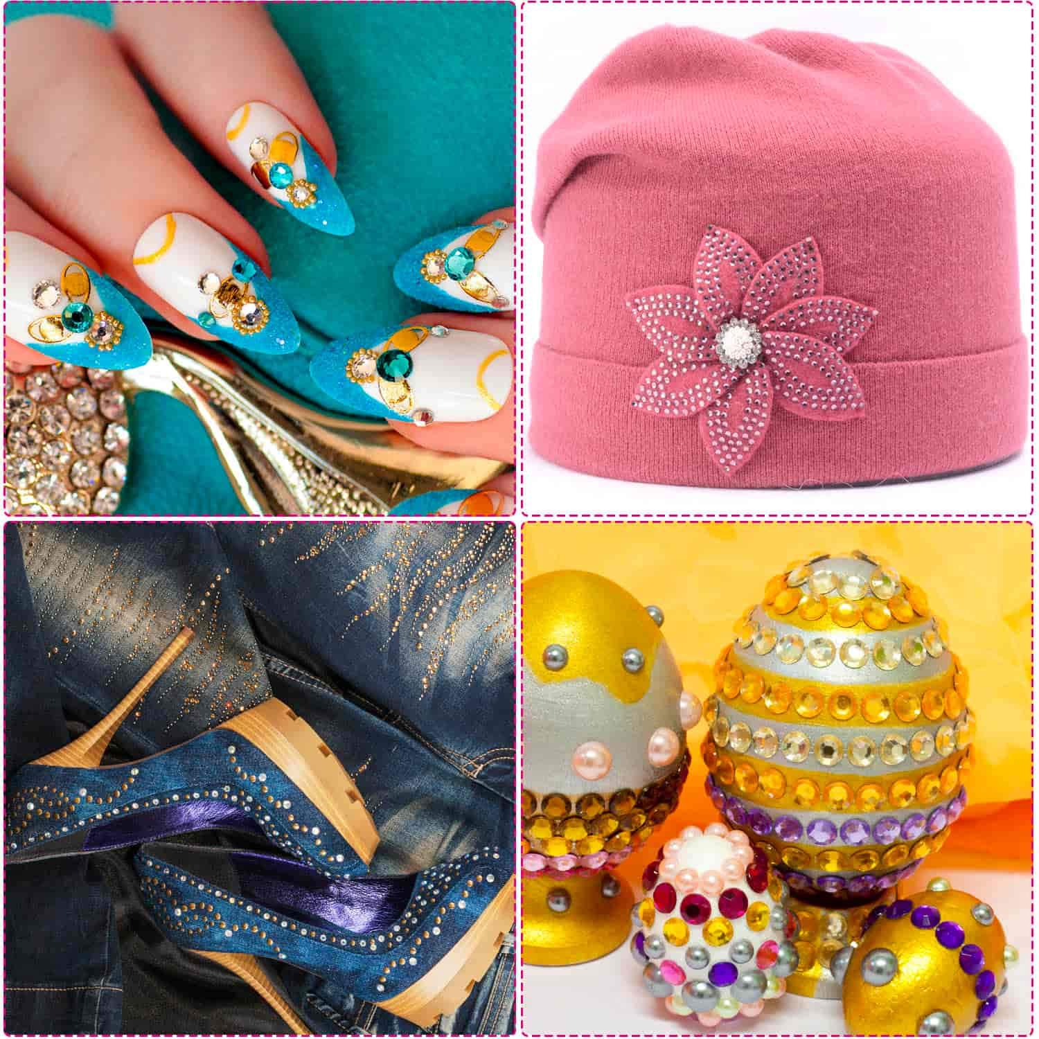 Selizo 3168pcs Rhinestones Nail Crystals Rhinestones with 30pcs Nail Metal Gems Jewels Stones for 3D Nails Art Decoration Nail Art Supplies: Beauty