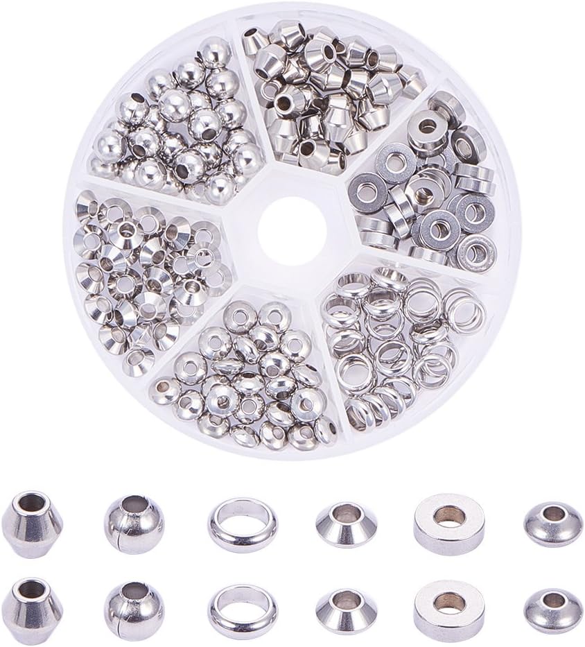 PandaHall Elite 60 Perles Tibétaines 8mm Argent - Perles Intercalaires Pour Bijoux