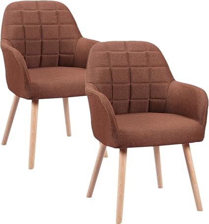 hengmei juego de 2 sillas de comedor para salon cocina oficina sala de reuniones marron juego de 2