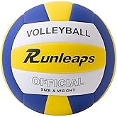 Runleaps Volleyball, Waterproof Indoor Outdoor Volleyball for Beach Game Gym Training (Official Size 5)