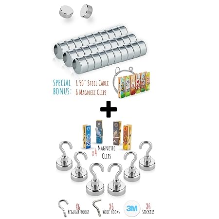 Imanes para nevera – Pack de 10 bonitos clips magnéticos + 6 ...