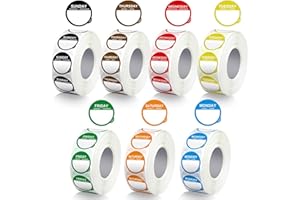 Sayglossy 7000 Pcs Day of The Week Labels Food Labels Monday Through Sunday Management Inventory Stickers Removable Weekly Self Adhesive Date Dot Stickers for Restaurant Kitchen Containers Dispenser
