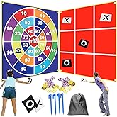 Giant Tic Tac Toe Strap Game Outdoor, Portable Tic Tac Toe Bean Bag Toss with 10pcs Bean Bag, Large Outdoor Lawn Yard Backyard Carnival Field Day, Jumbo Yard Games for Family