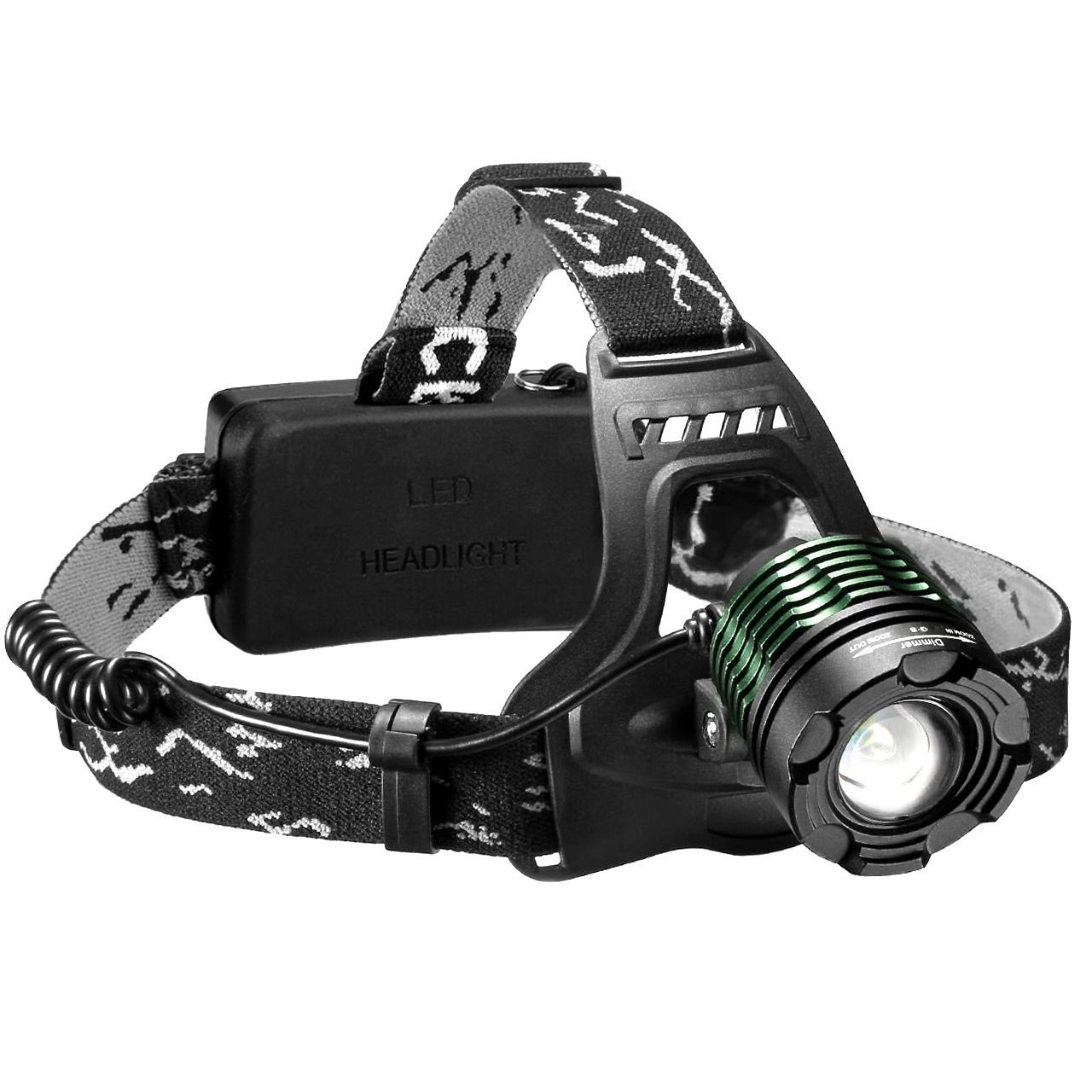 Linterna frontal ,Zoweetek® linterna frontal cabeza impermeable ampliable de CREE T6 LED Lumens con baterías recargables para Camping / Pesca / Ciclismo / Carrera / Caza
