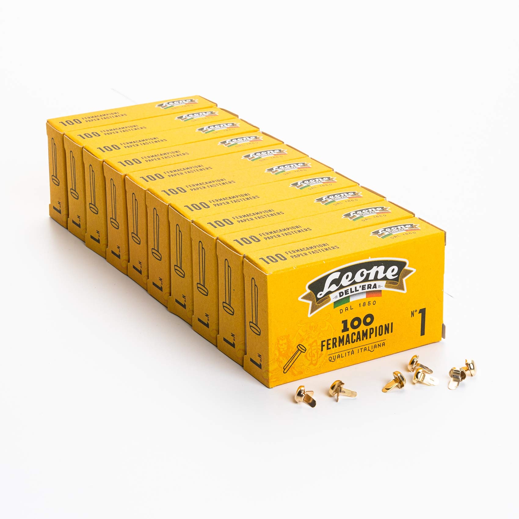1000 Pieces Brass Sample Clips no. 1 (11 mm) - 10 Boxes of 100 Pieces - Leone Dell'Era Hecho en Italy