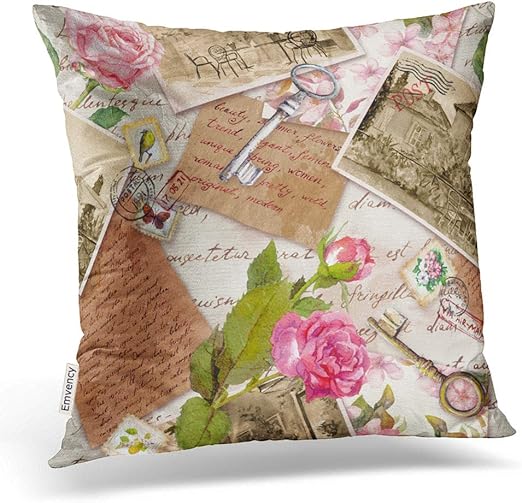 Amazon Com Emvency Throw Pillow Covers Vintage Old Paper Hand
