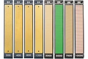 RUIXIN PRO 8 Pcs Diamond Whetstone Sharpening Stones, #200#400#800#1200#3000#5000#7500#10000 Professional Whetstone Kit for O