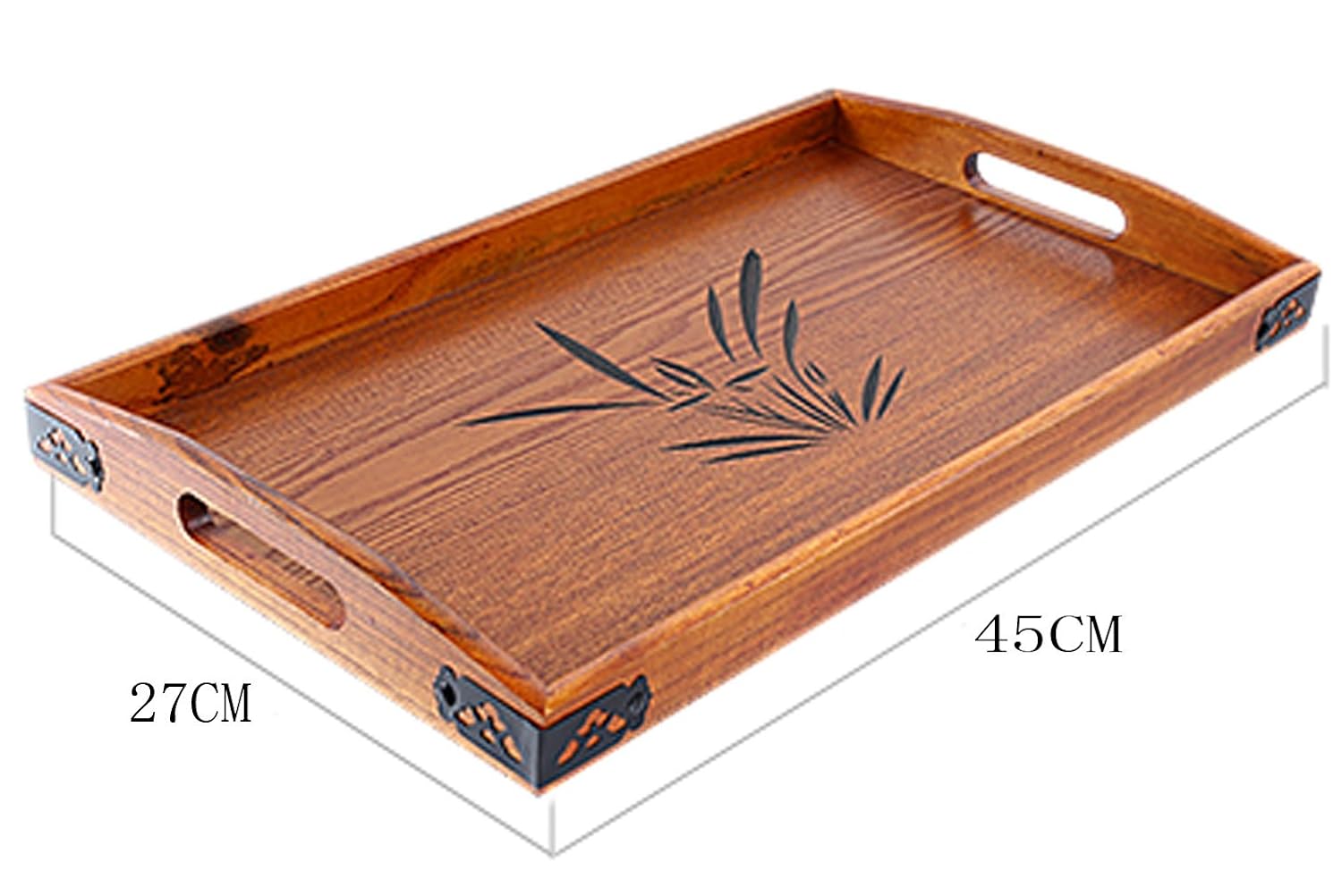 BandTie Solid Wood Serving Tray, Wooden Tray
