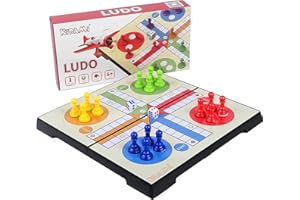 KIDAMI Ludo Magnetic Board Game Set, Folding and Light-Weight for Carrying, Gift for All Age (10 X 10 inches)