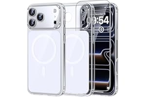 TAURI Original Design for iPhone 17 Pro Max Case, Compatible with MagSafe with Screen Protector, Anti-Yellowing Military-Grade Protection Shockproof Magnetic iPhone 17 ProMax Case, Clear White