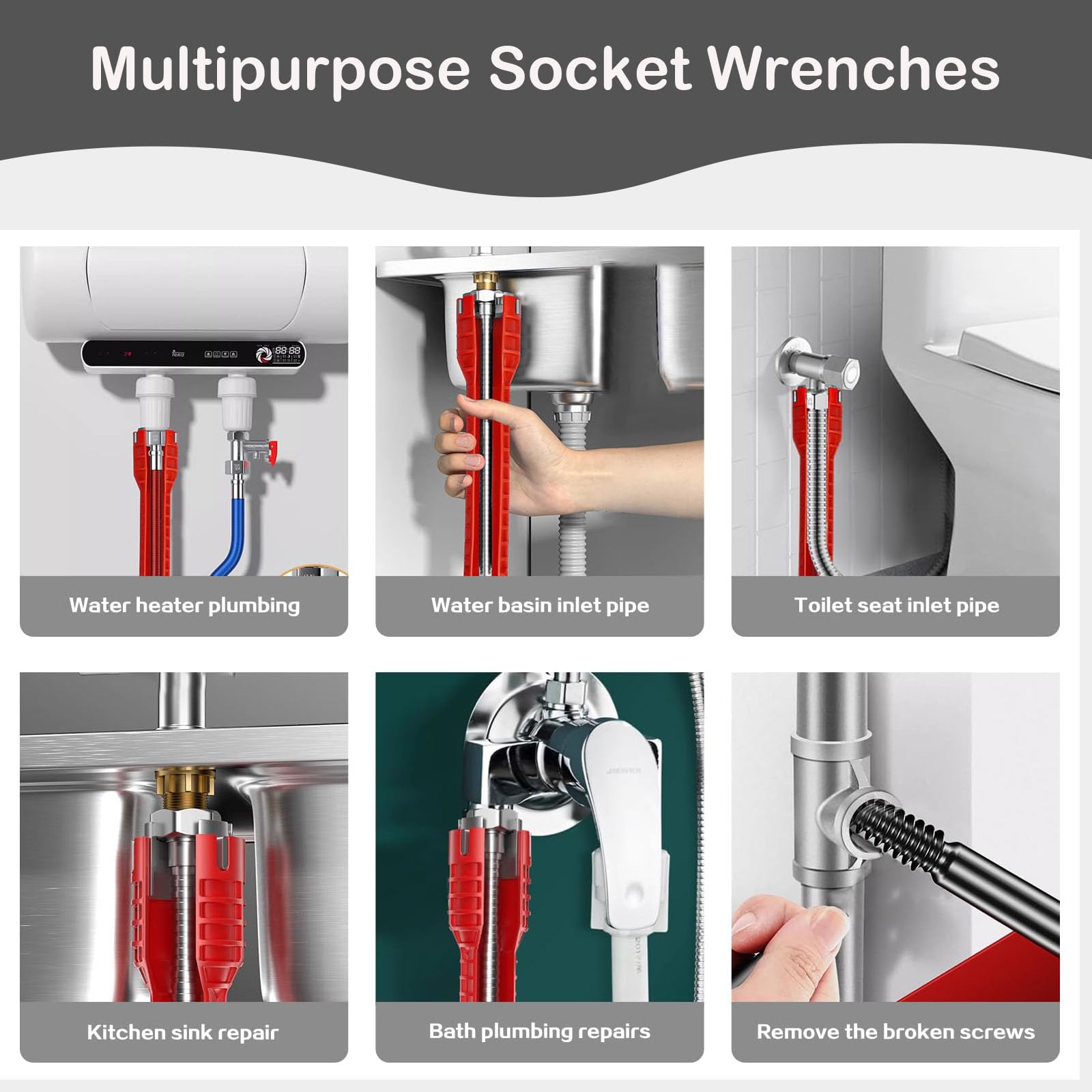 Armaturenschlüssel, Wasserhahn Montagewerkzeug, Spülbeckenschlüssel Für Wasserhahn, Wasserhahn Schlüssel, Klempner Werkzeug Für Toilettenschüssel Waschbecken Bad Sanitär Werkzeug Standhahnschlüssel 5