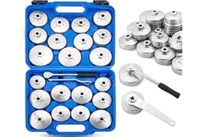 Acymner 23PCS Oil Filter Removal Tool, Oil Filter Removal Cap Wrench Socket Tool Set 1/2" Automotive Garage Tool