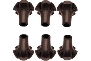 Trekking Poles Tips Set - Pack of 6 to 8 Replacement Rubber Trek Cane Tips Protectors Fit Most Walking Hiking Sticks - 11 mm Diameter by HAPLUSTAR