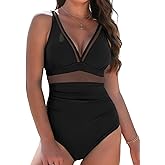 Buauty Womens One Piece Swimsuits Tummy Control Bathing Suits Mesh Swim Suits Full Coverage Swim Suit for Women 2026