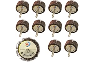 WA GRINDER WA 10PACK - 2"×1"×1/4" inch Industrial Grade Durable Mounted Flap Wheel Sander, Grit 80, Aluminum Oxide Sanding Flap Wheels with 1/4" Shank for Drill/Die Grinder, Remove Rust and Polish