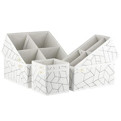 Rey Uk 6 Set Drawer Organisers Collapsible Cupboard Organiser