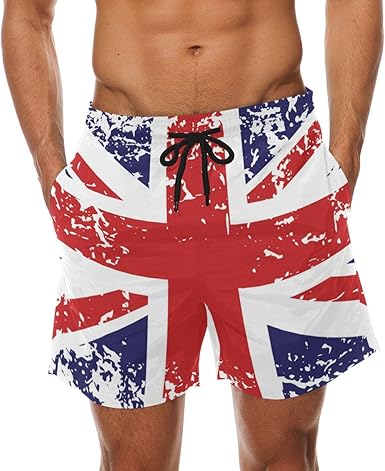 DEYYA Hombre Troncos de Nadada Tabla Corta Unión Retro Jack Reino Unido