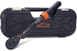 MESGS 3/8-Inch Drive Torque Wrench, 5–45 Ft-Lb (6.8–61 Nm), ±3% Accuracy, 72-Tooth Dual-Direction Mini Torque Wrench with Reversible Head, Quick Release, Dual Scale for Bike (3/8-Inch, 5-45 FT.LB)