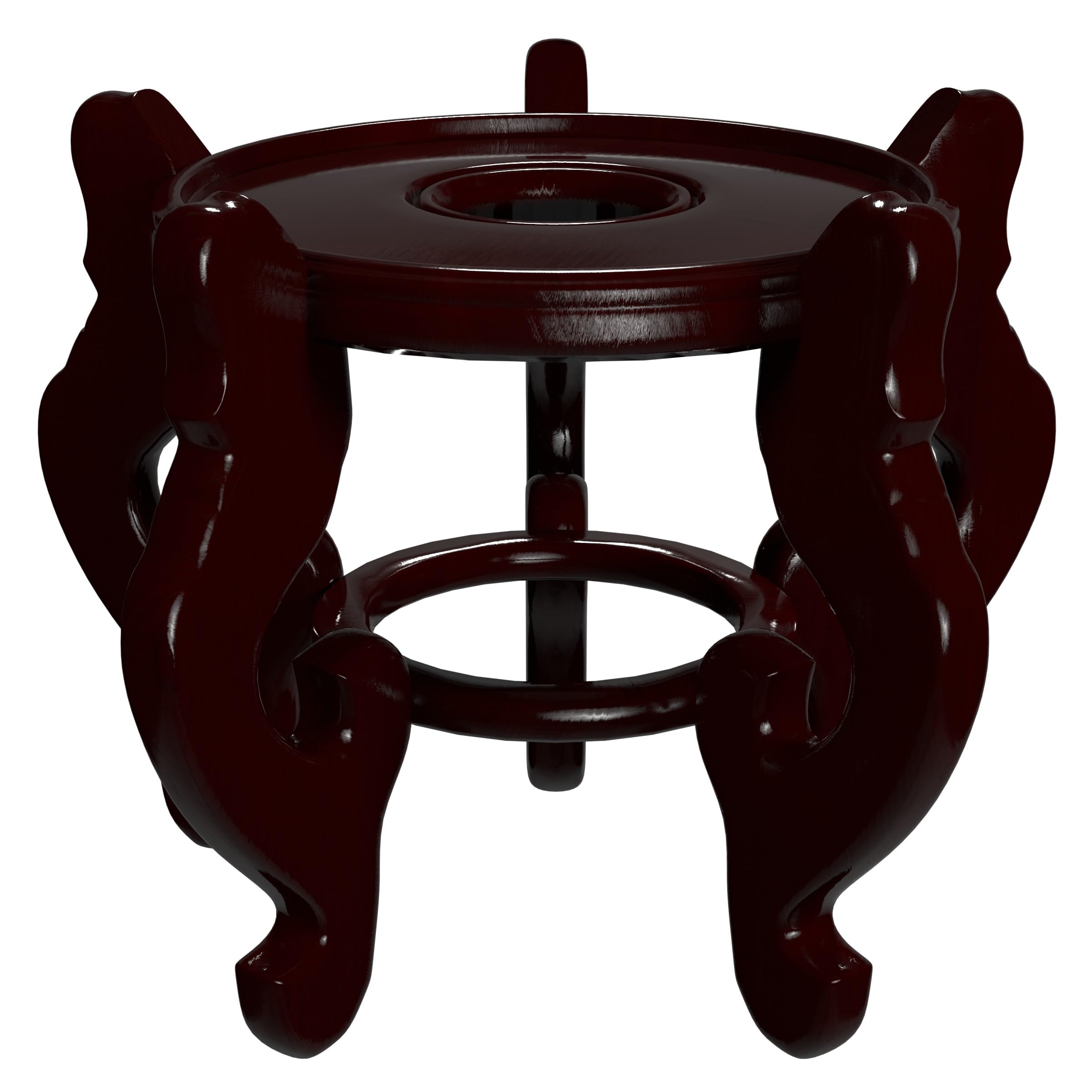 Red Lantern Rosewood Fishbowl Stand - Size 6.5 in. Base Diameter Image