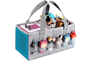 Seracle Carrying Case Travel Felt Bag Compatible with Toniebox Starter Set and Tonies Figurine (Gray+Blue)