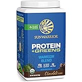 Organic Protein Greens Superfood Powder | Vegan Plant-Based Organic Protein Powder Chocolate Flavored with BCAA Amino Acids & Superfood Blend | Non-GMO Soy Dairy & Gluten Free (Chocolate, 30 Servings)