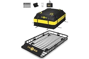 MemoryField 64" x 50" Roof Rack Cargo Basket with Net, 200 lbs Capacity Rooftop Luggage Carrier, Heavy Duty Cargo Rack for SU