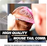 Qufiiry 3-Piece Hair Slick-Back Brush Set Pink – Edges & Teasing Brush view 5