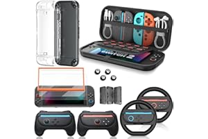 AIVIIOIS Switch 2 Case with Screen Protector for Nintendo Switch 2 2025, Protective Switch2 Accessories Bundle Set with Travel Carrying Case, Controller Cover, Joycon Grips, Christmas Birthday Gifts for Boys Gamers